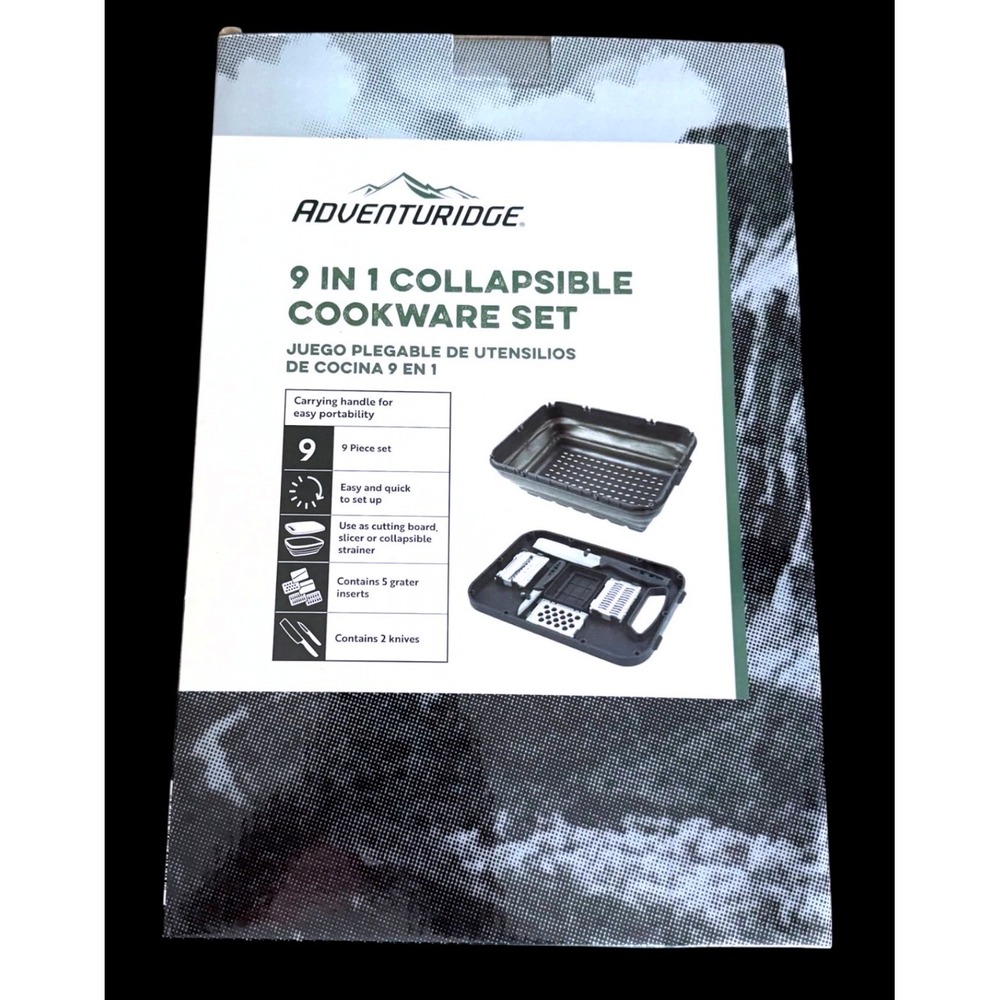 ADVENTURIDGE 9 IN 1 Collapsible Cookware‎ Set Camping Kitchen Utensil Travel